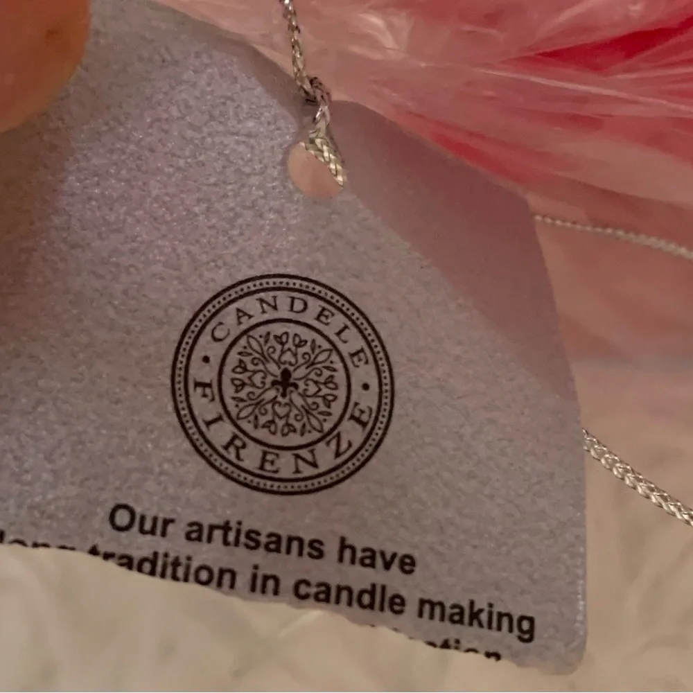 CANDELE FIRENZE pink roses cluster candle made in Poland NWT